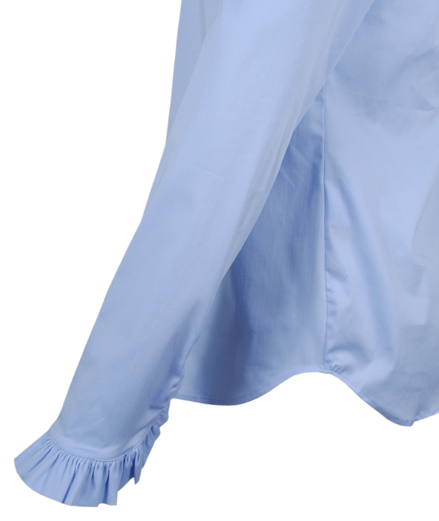 Bluse Rüsche | hellblau
