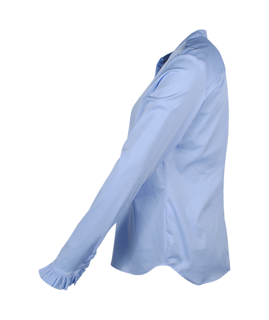 Bluse Rüsche | hellblau