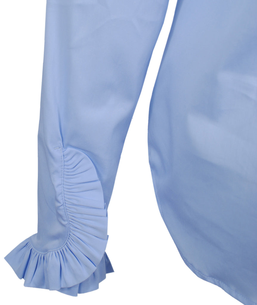 Bluse Rüsche | hellblau
