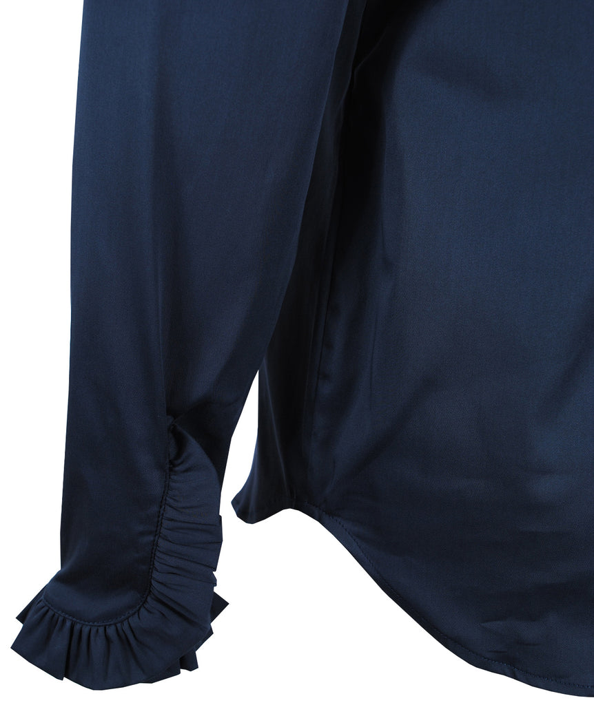 Bluse Rüsche | nachtblau