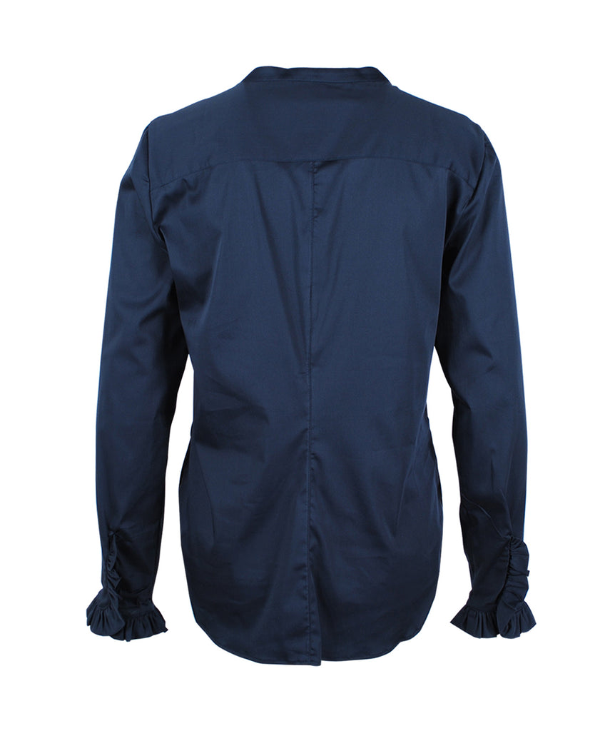 Bluse Rüsche | nachtblau