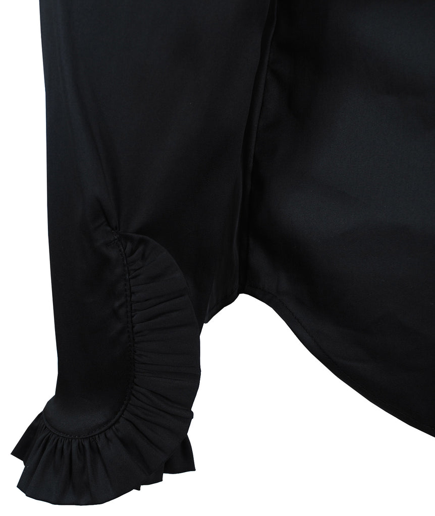 Bluse Rüsche | schwarz