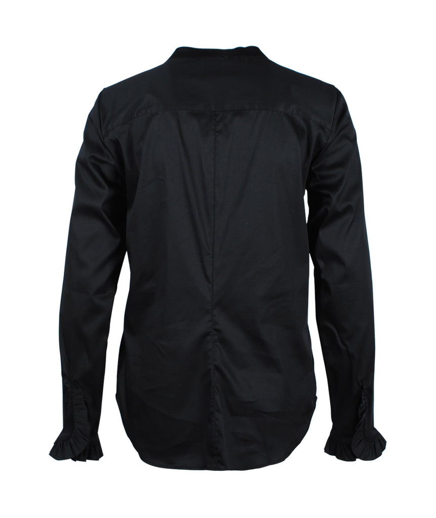 Bluse Rüsche | schwarz