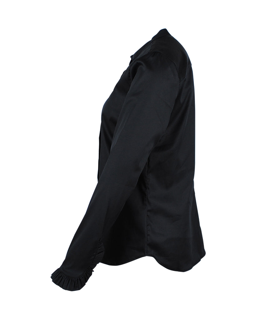 Bluse Rüsche | schwarz