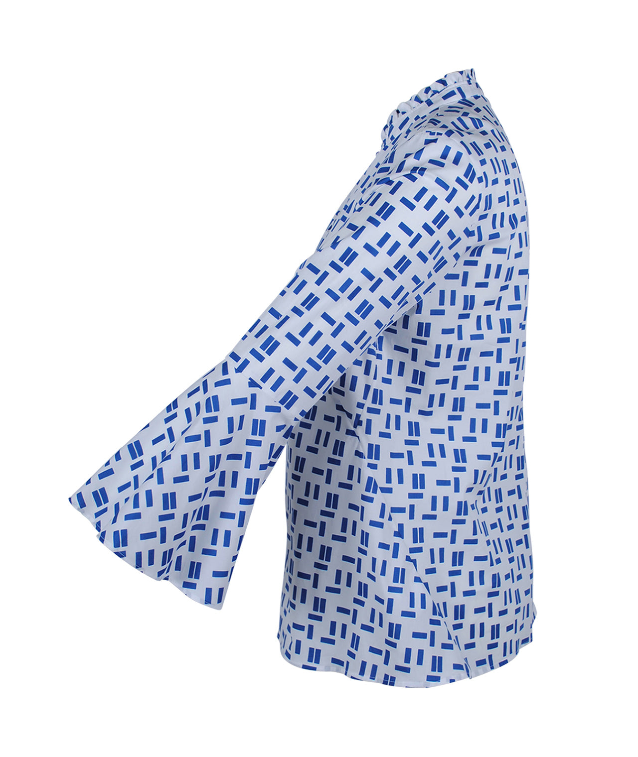 Bluse Rüschenkante | blau