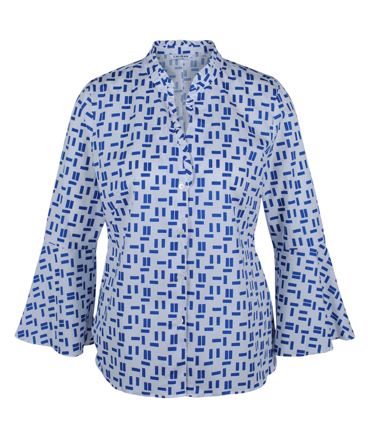 Bluse Rüschenkante | blau