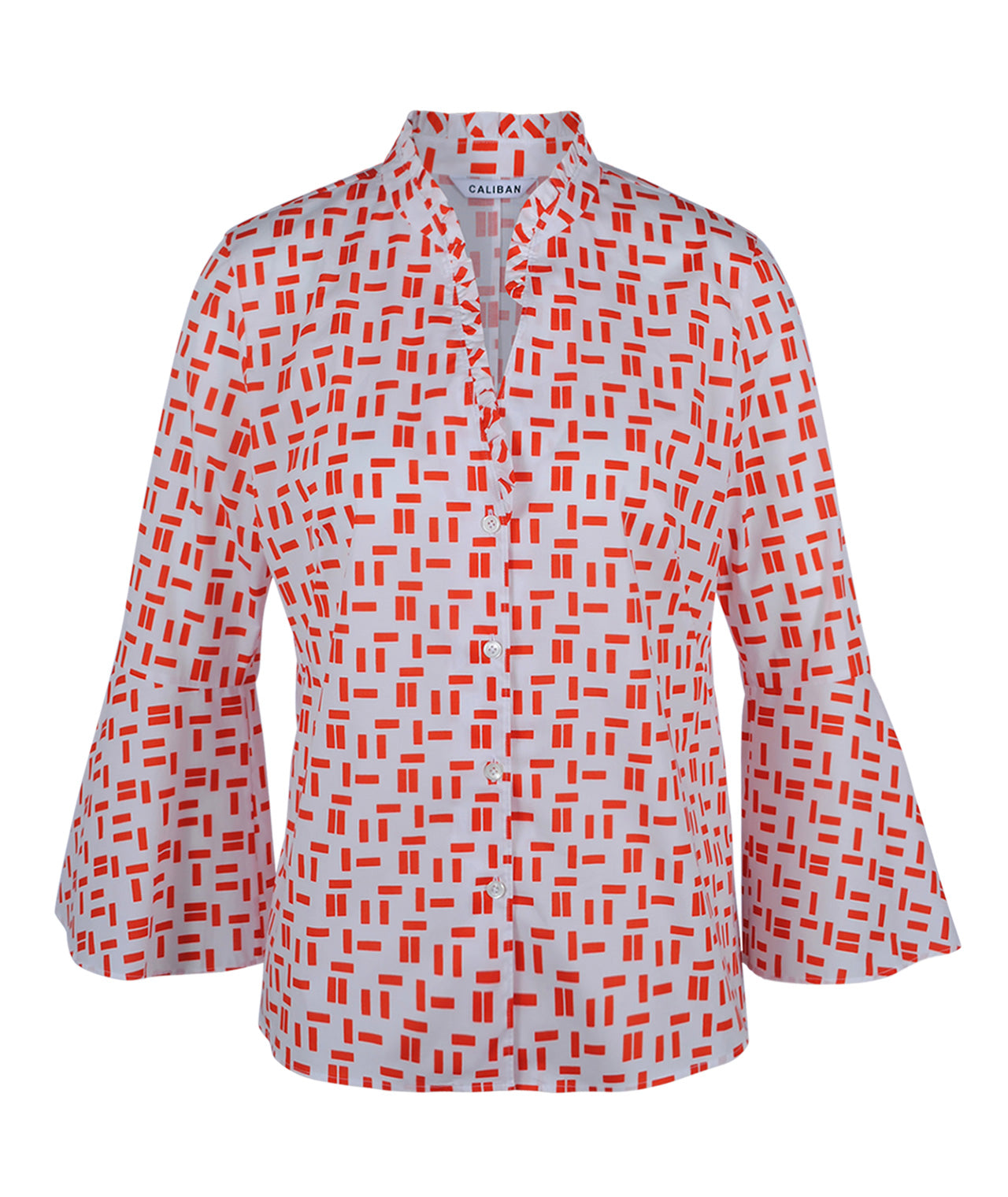 Bluse Rüschenkante | orange