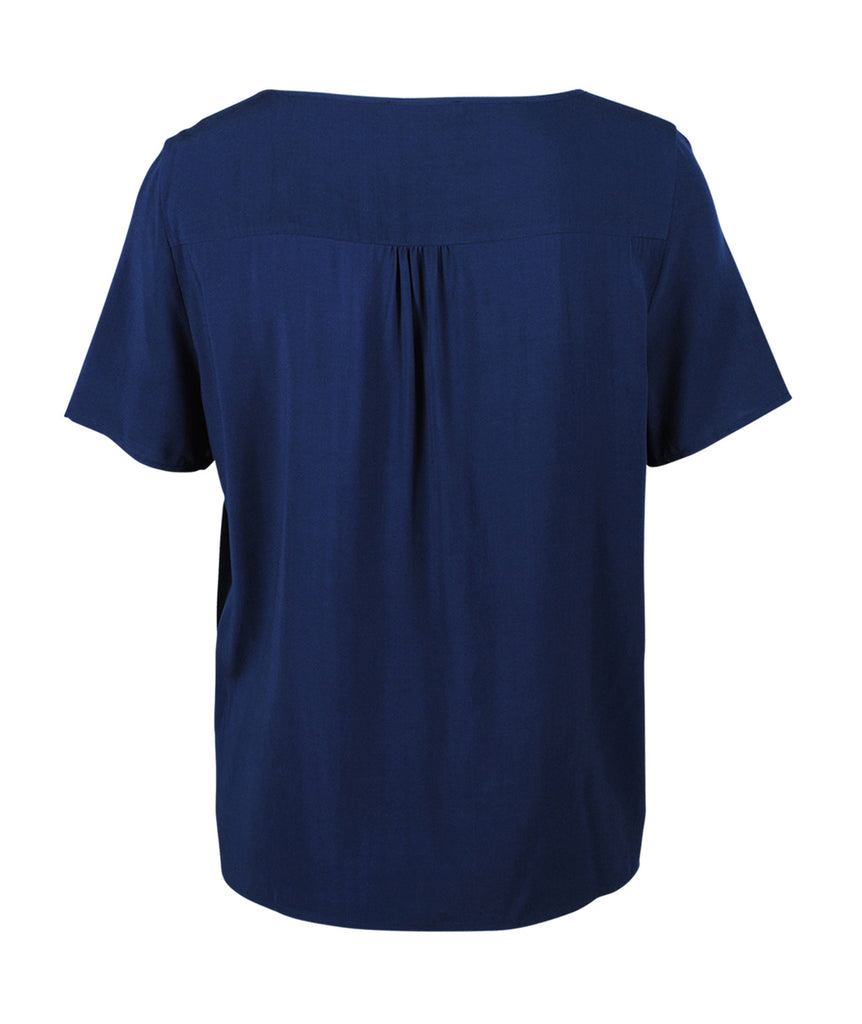 Bluse Volant | navy