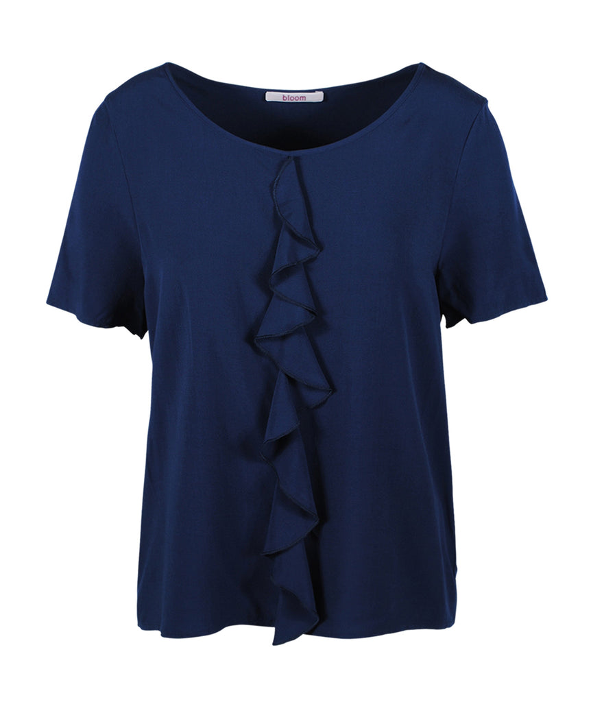 Bluse Volant | navy