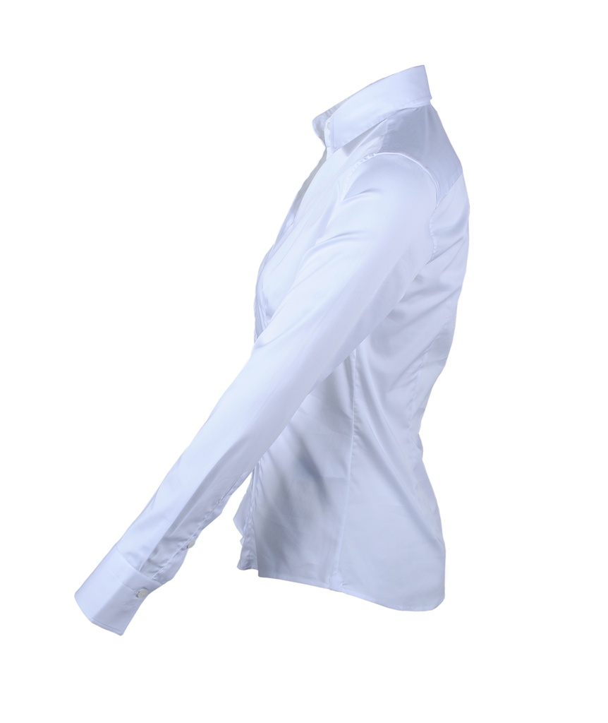 Bluse Basic tailliert | weiß
