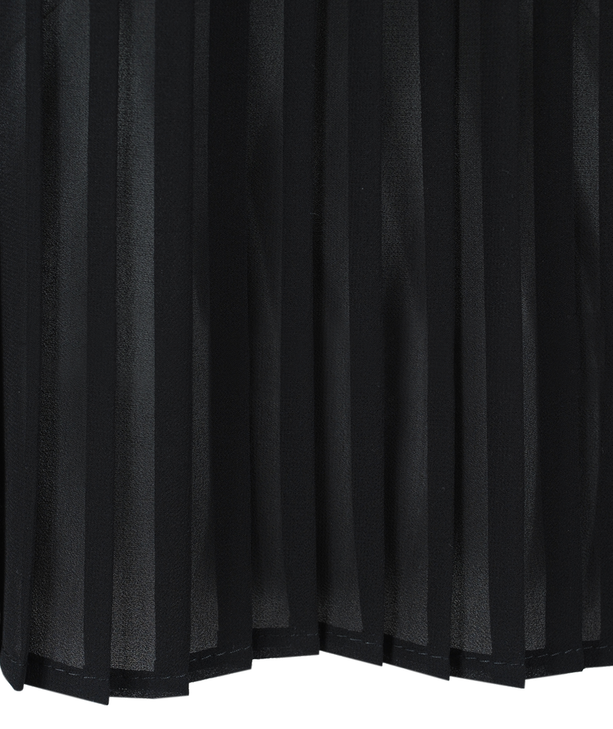 Blusenshirt Plissee | schwarz