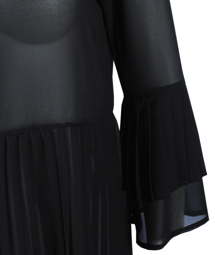 Blusenshirt Plissee | schwarz