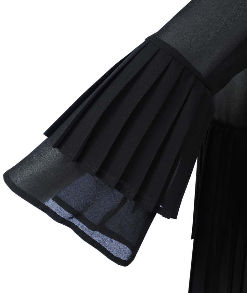 Blusenshirt Plissee | schwarz