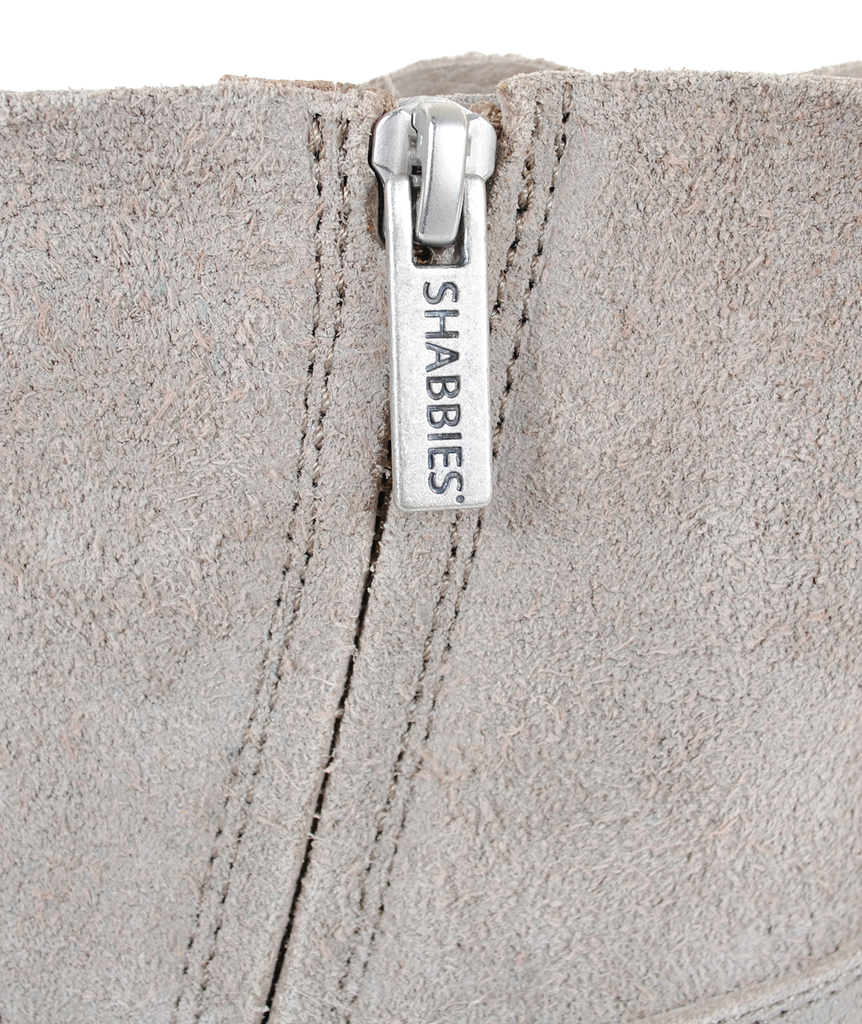 Bootie Velour Zip | grau