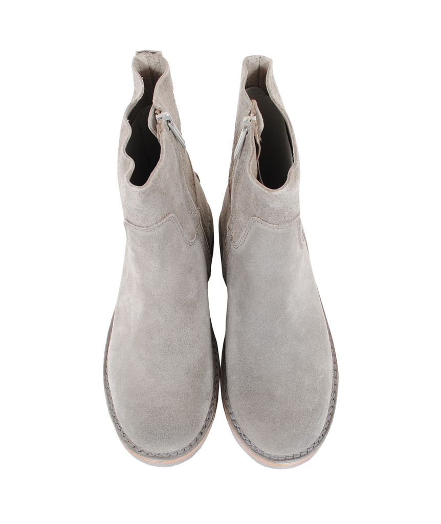Bootie Velour Zip | grau