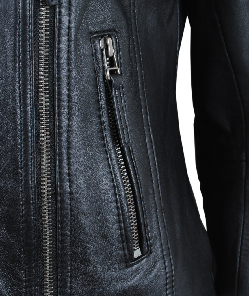 Bikerjacke | schwarz