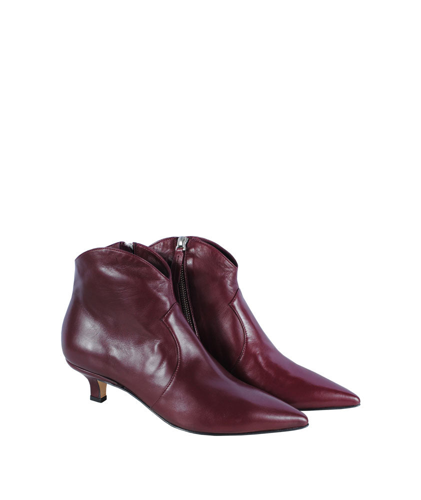 Stiefelette Kitten Heel | bordeaux