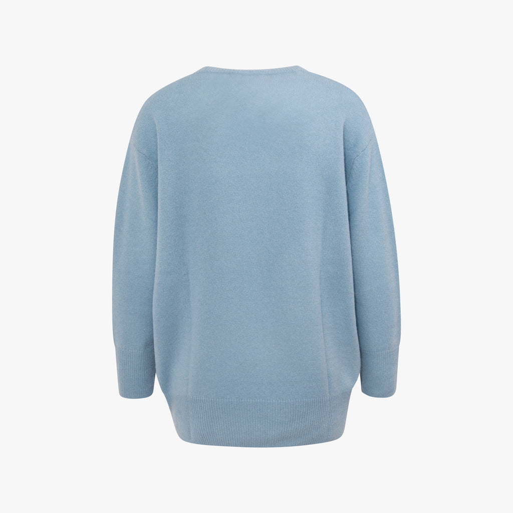 Flona RH-Pullover Loose Knit | hellblau