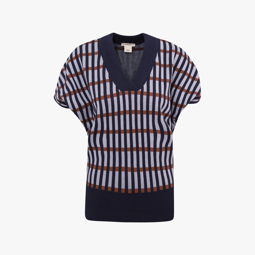 SKFK V-Pullover Gittermuster | multicolor 