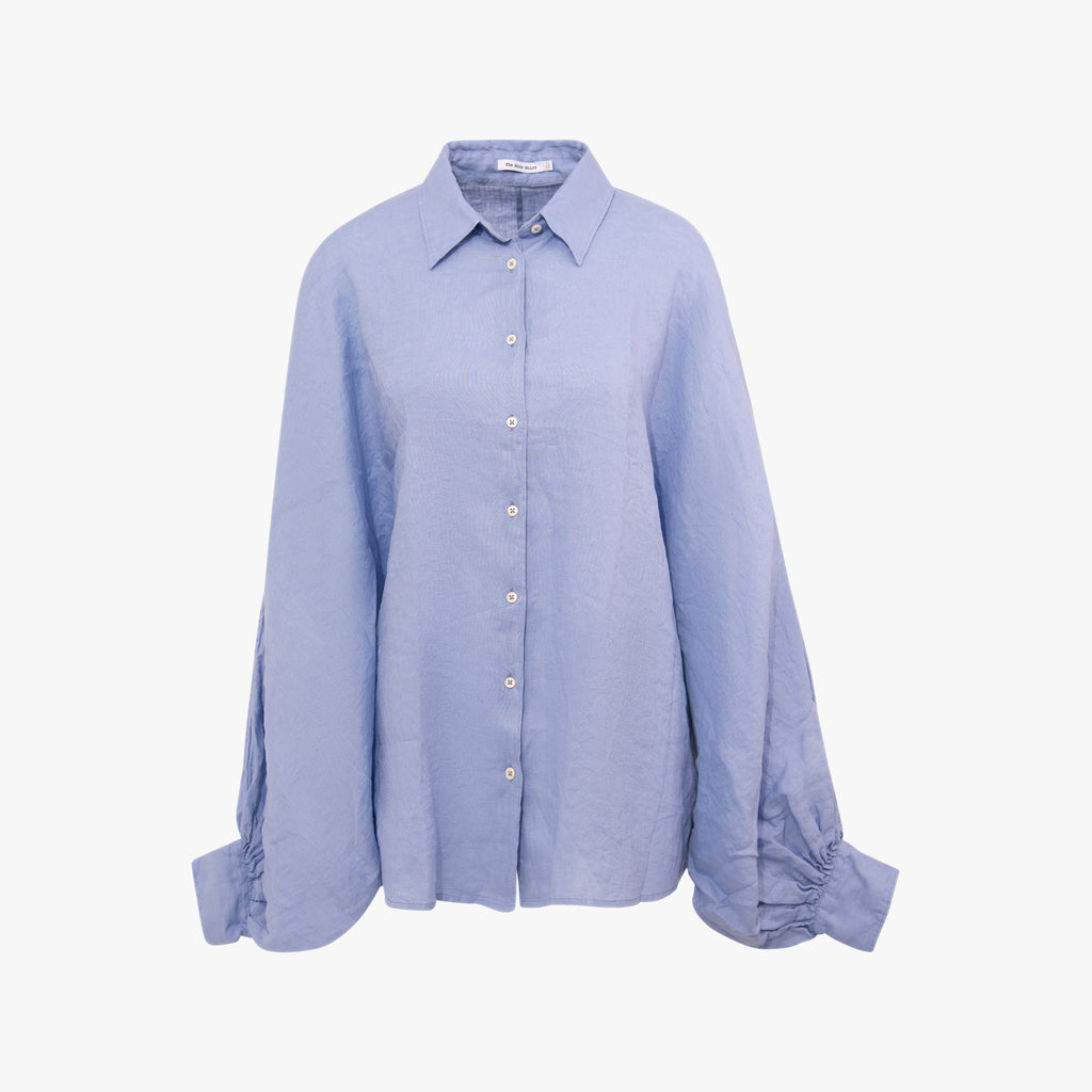 The White Shirt Bluse Fashion Leinen | blau