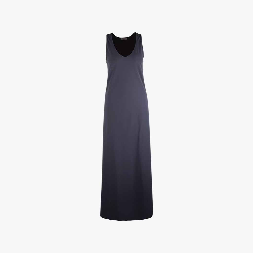 Maxikleid ohne Ärmel | blaugrau