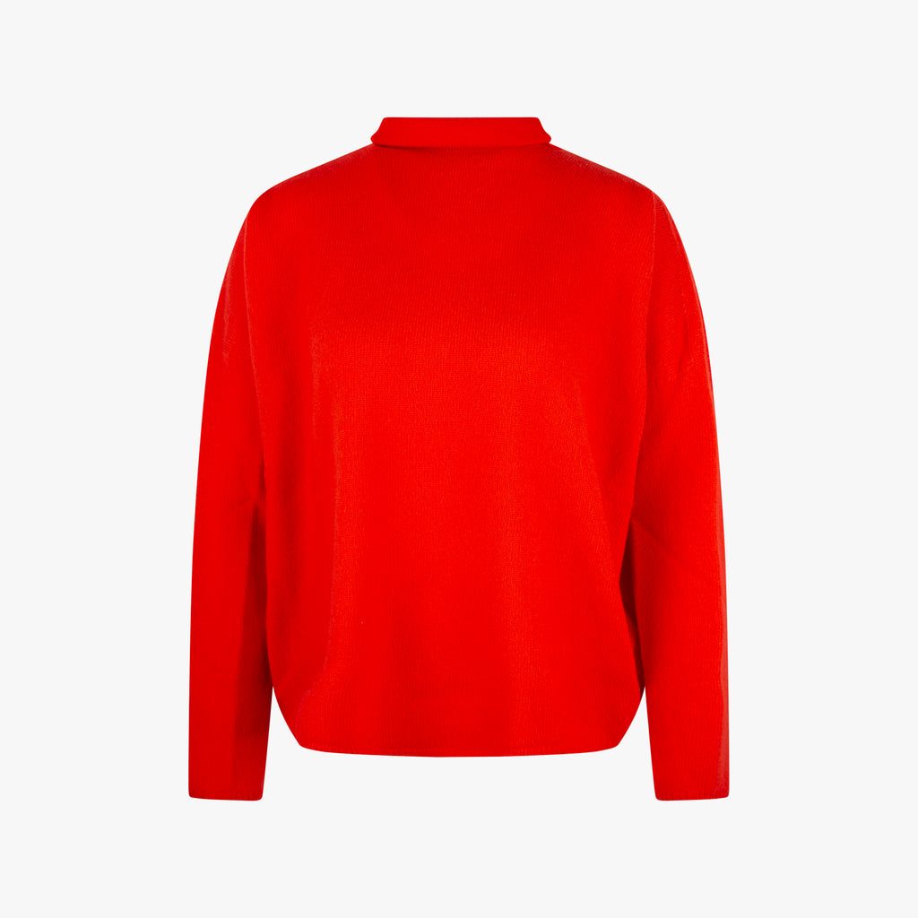Rollkragen-Pulli uni | orange