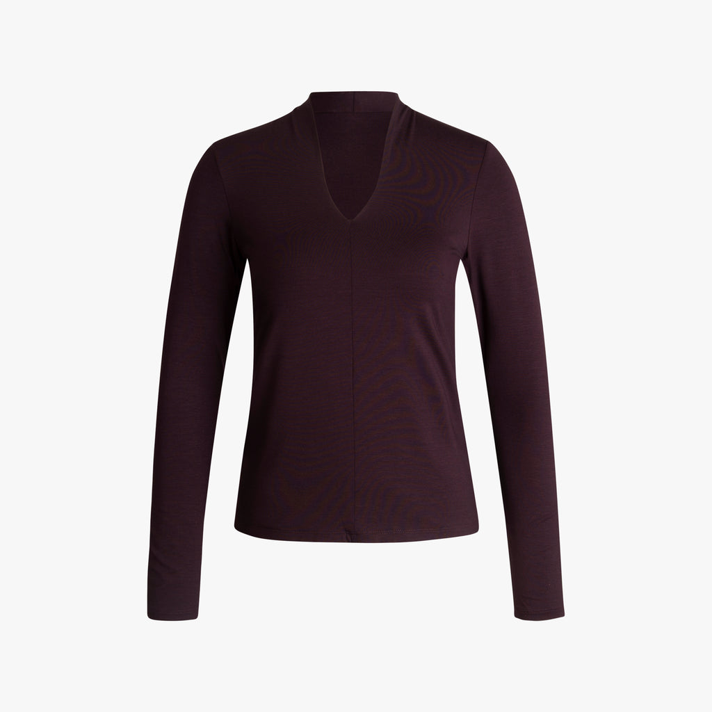 1/1 Shirt Kelchkragen | aubergine