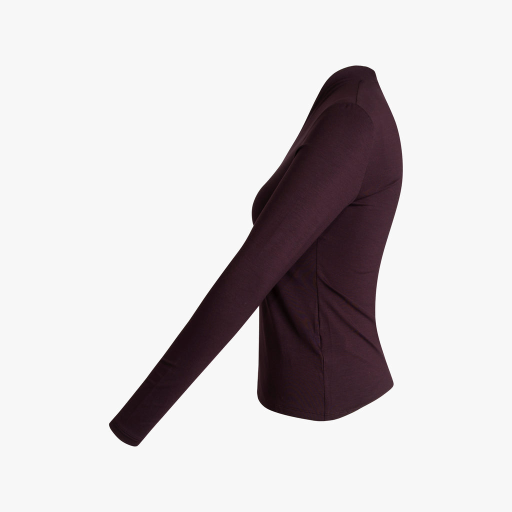1/1 Shirt Kelchkragen | aubergine