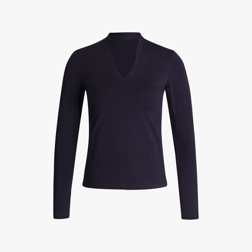 1/1 Shirt Kelchkragen | nachtblau
