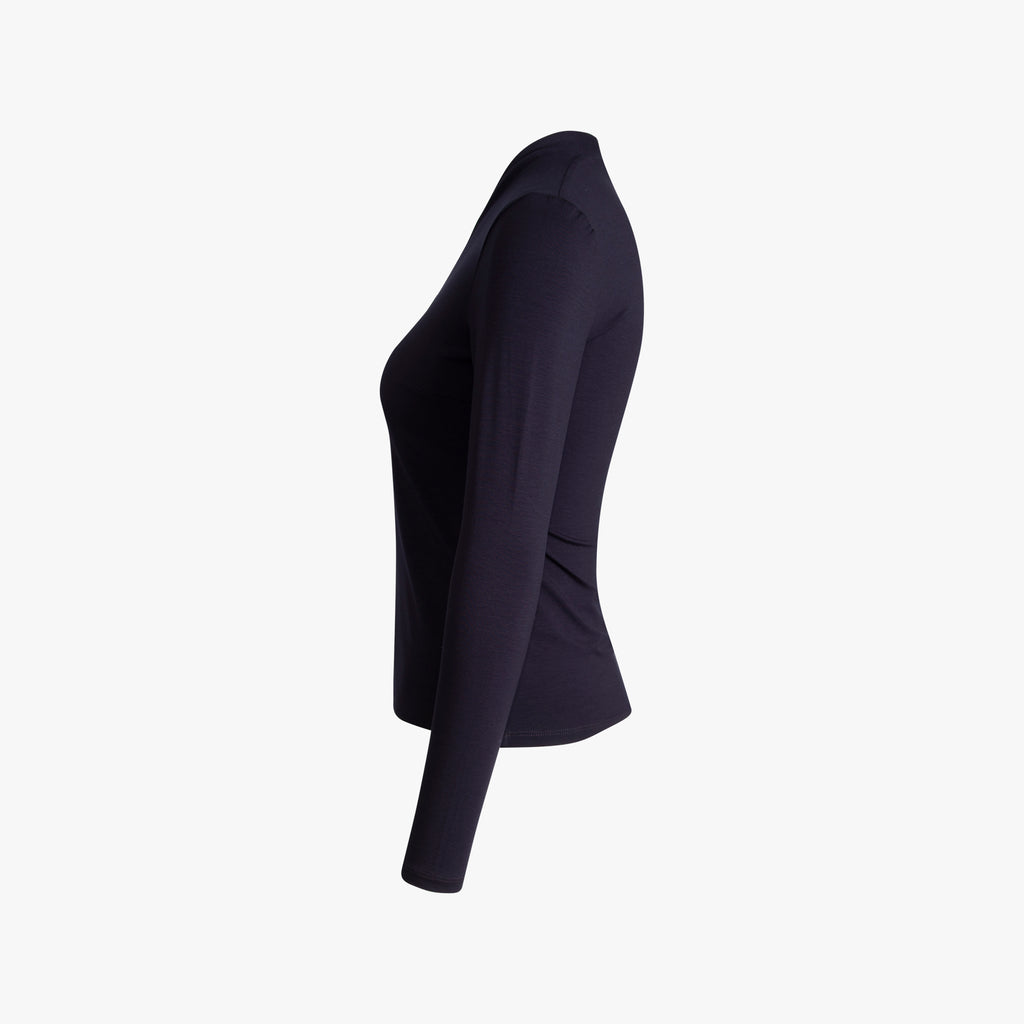 1/1 Shirt Kelchkragen | nachtblau