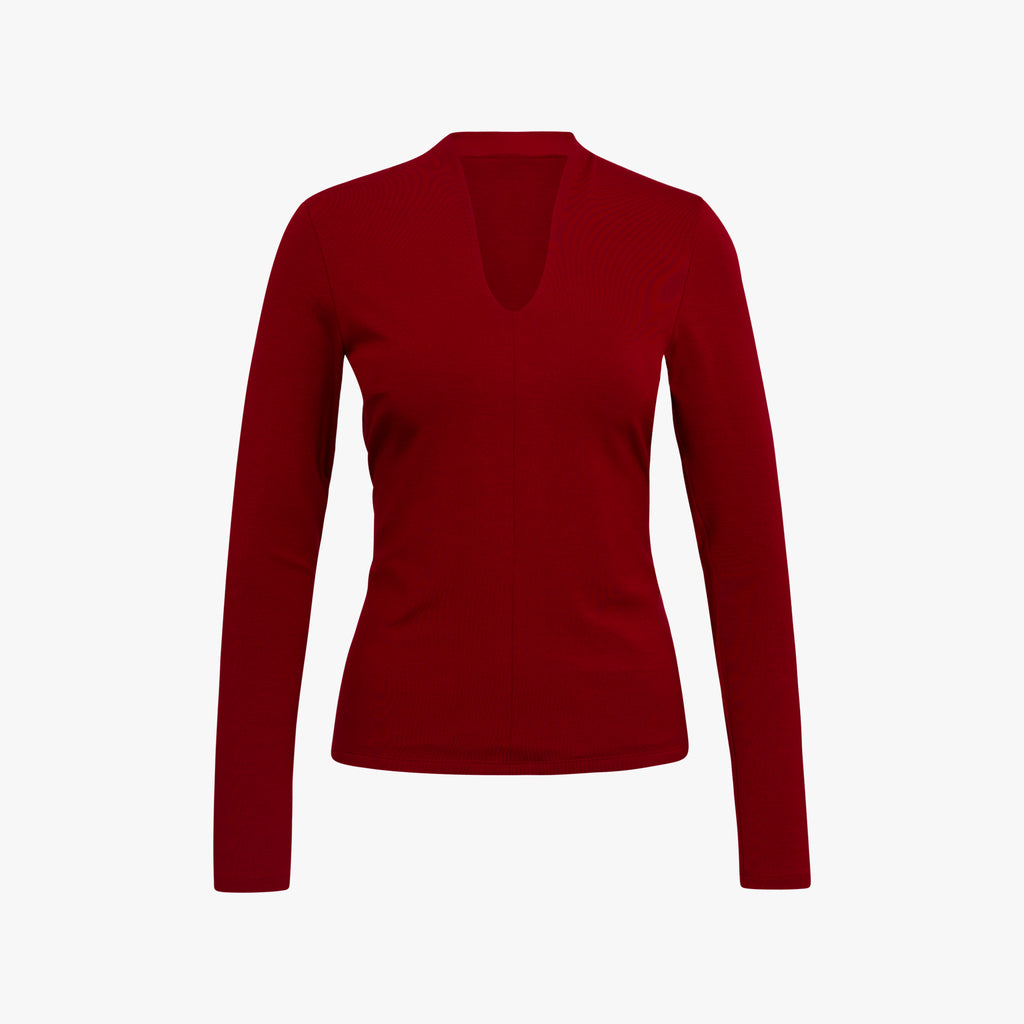 1/1 Shirt Kelchkragen | dunkelrot