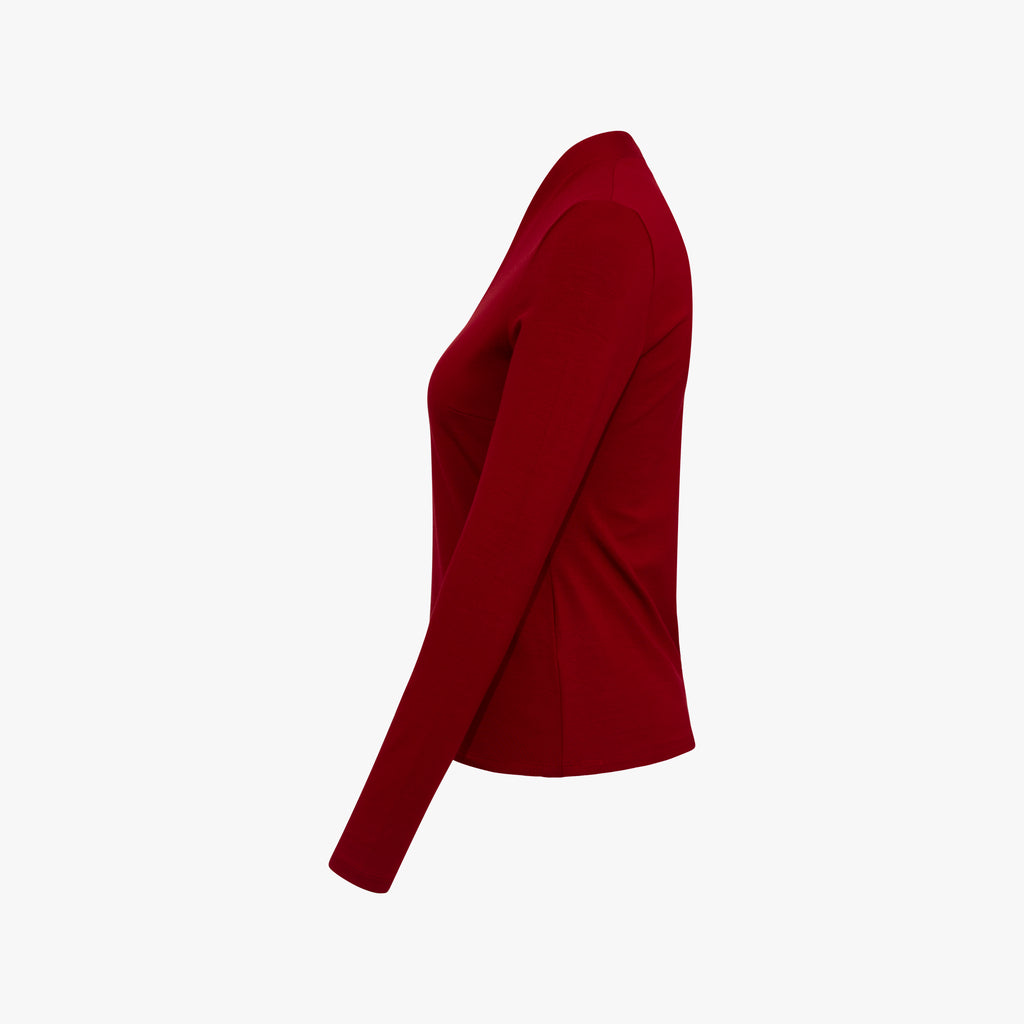 1/1 Shirt Kelchkragen | dunkelrot