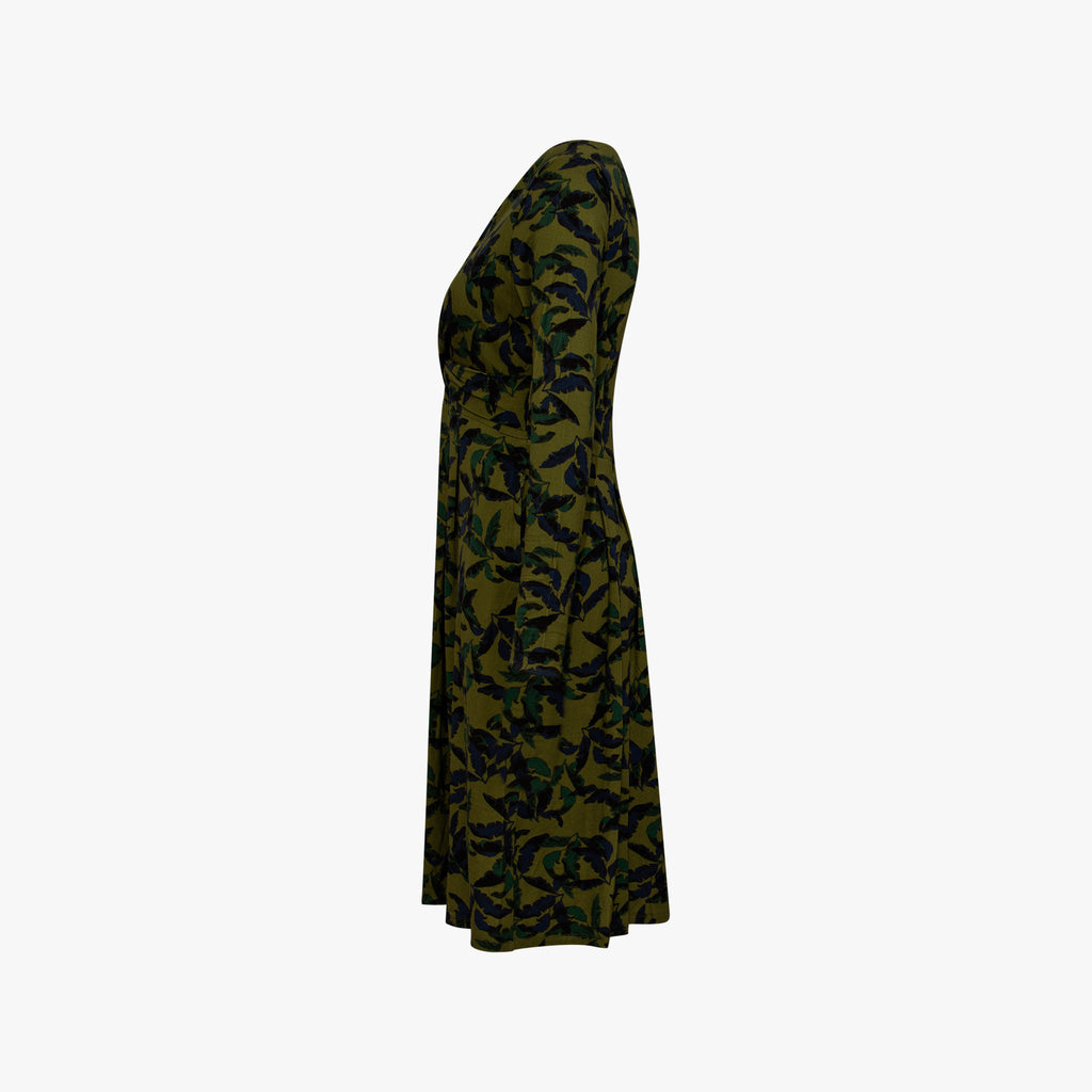 Jerseykleid Drapierung | khaki