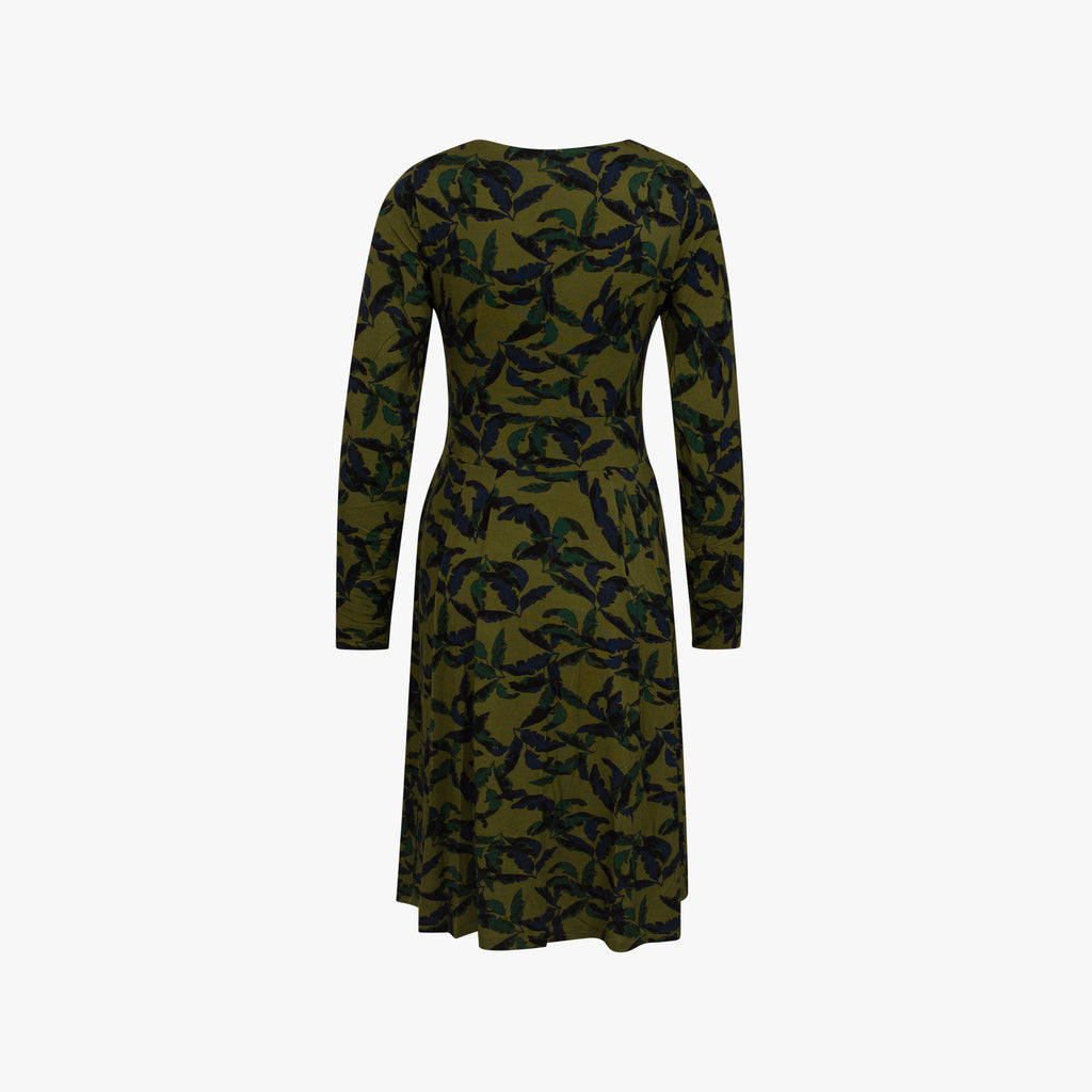 Jerseykleid Drapierung | khaki