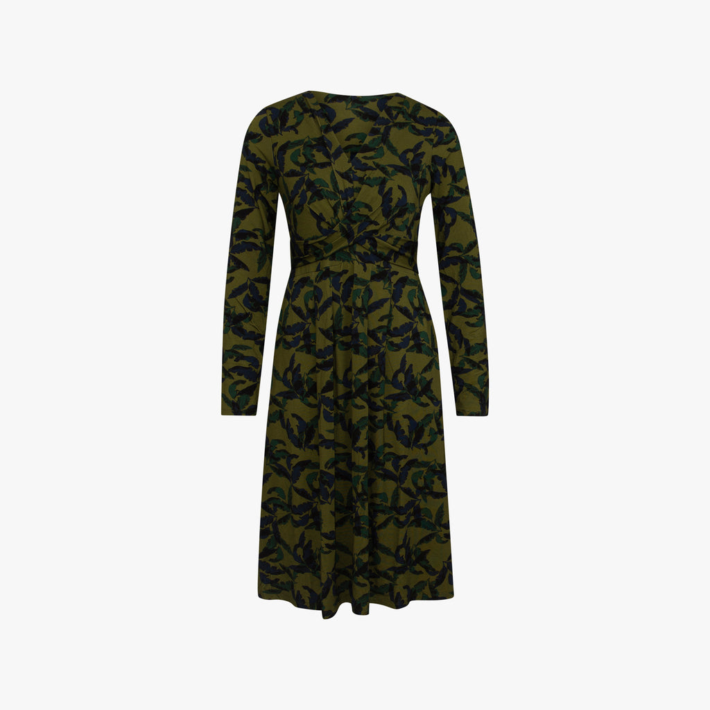 Jerseykleid Drapierung | khaki