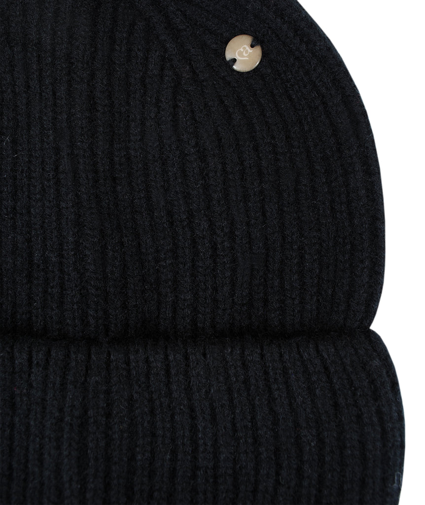 Feinstrickmütze Cashmere | schwarz