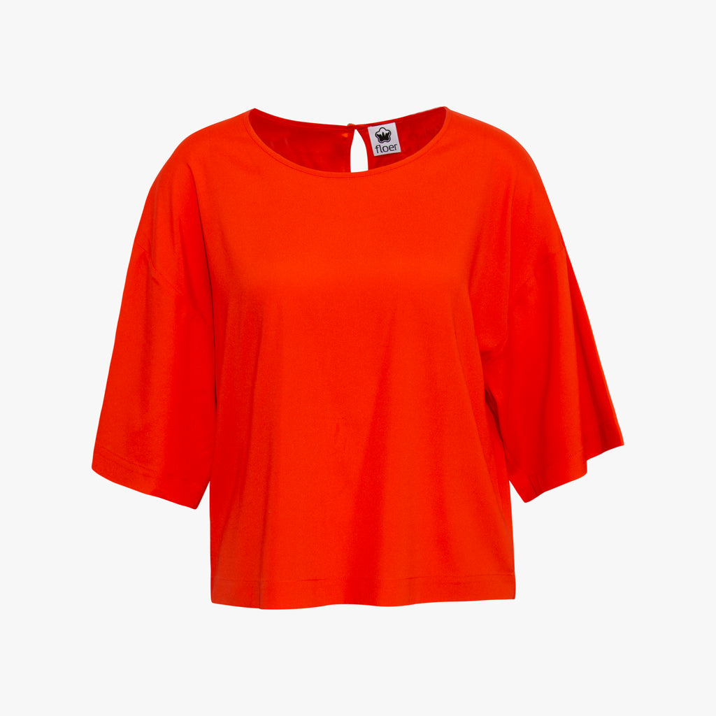 Blusenshirt Seidenstretch | orange