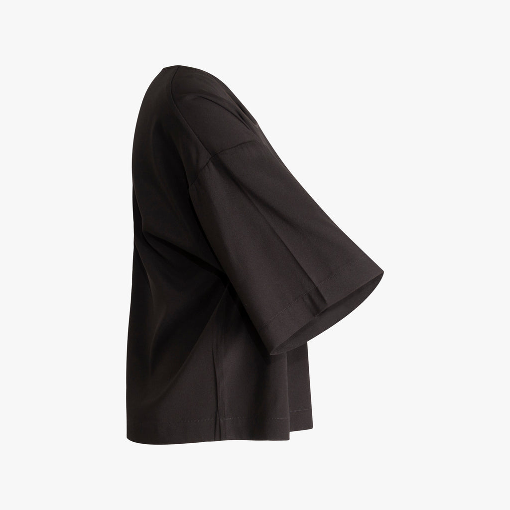 Blusenshirt Seidenstretch | schwarz