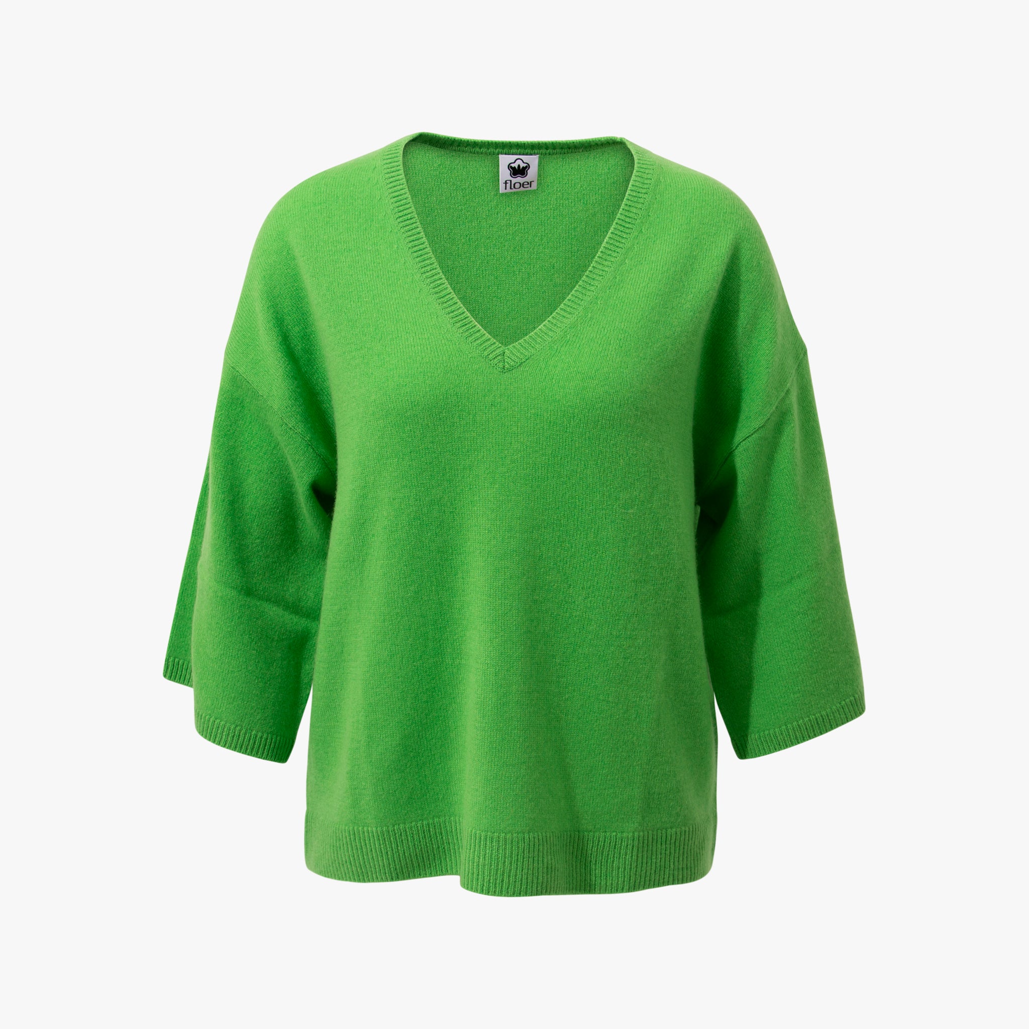 V-Pullover Cashmere | grün