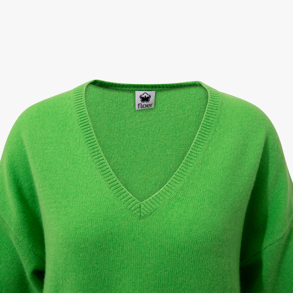 V-Pullover Cashmere | grün