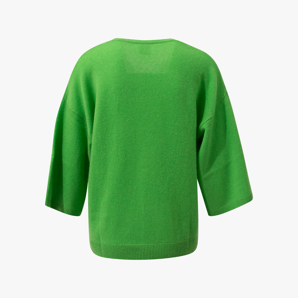 V-Pullover Cashmere | grün