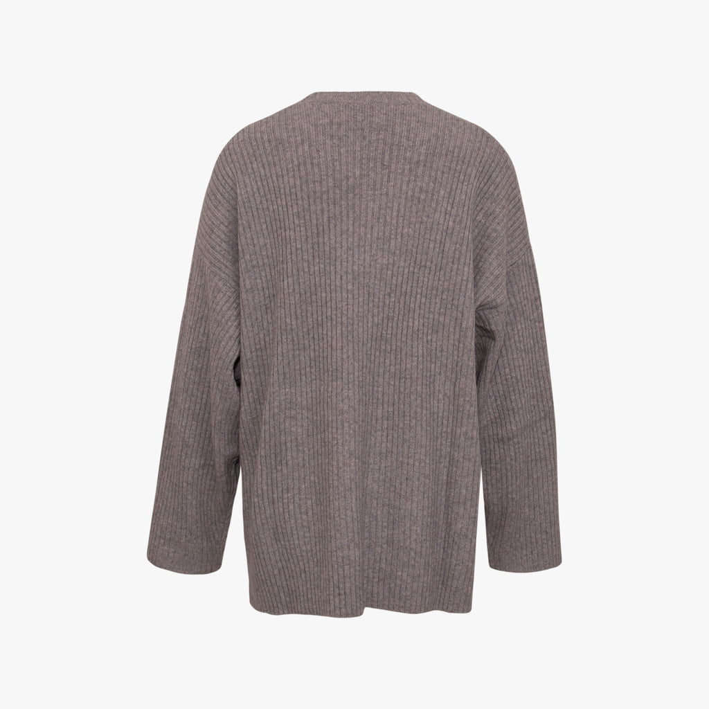 Rippenpullover Cashmere | graumelange