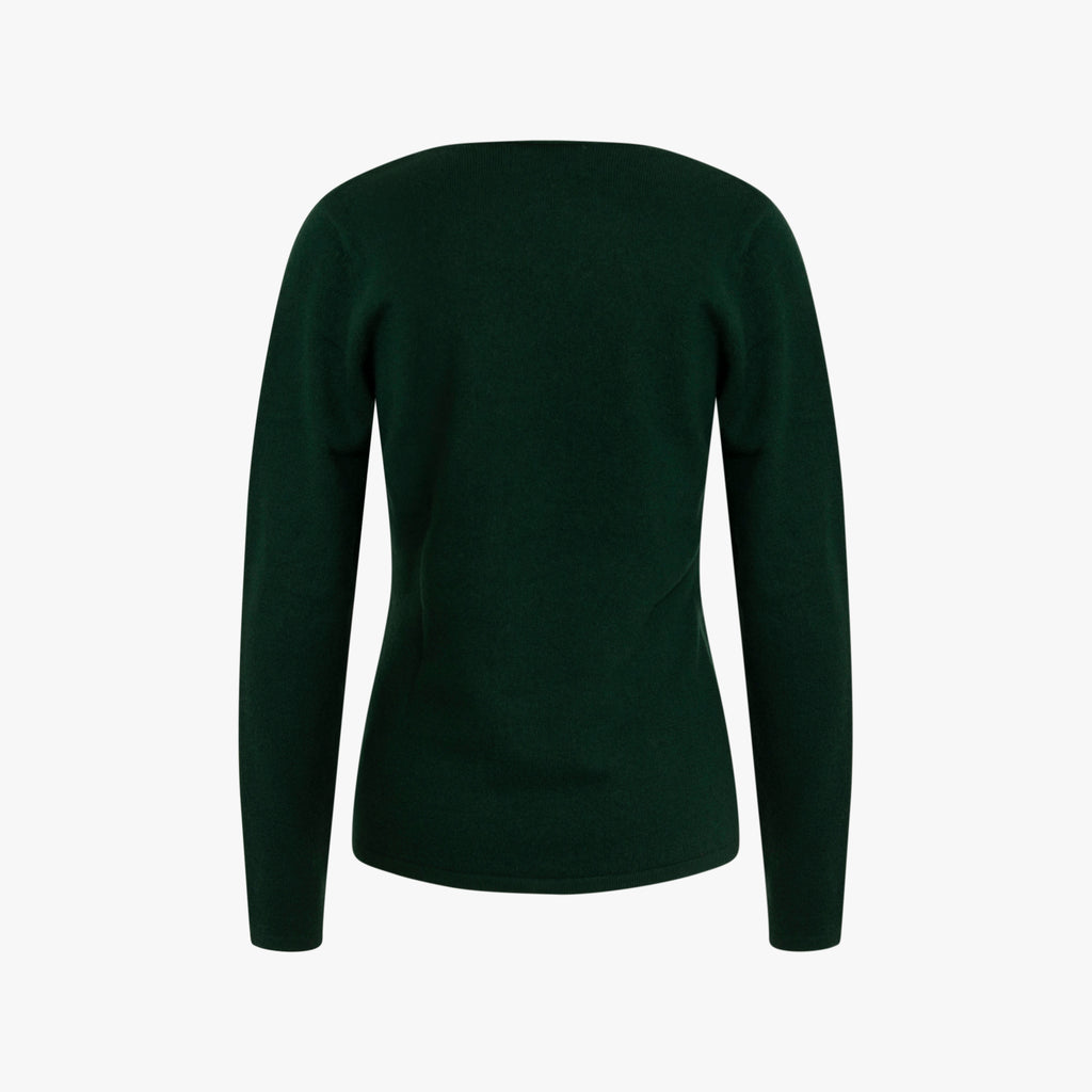 V-Pulli Basic Cashmere | flaschengrün