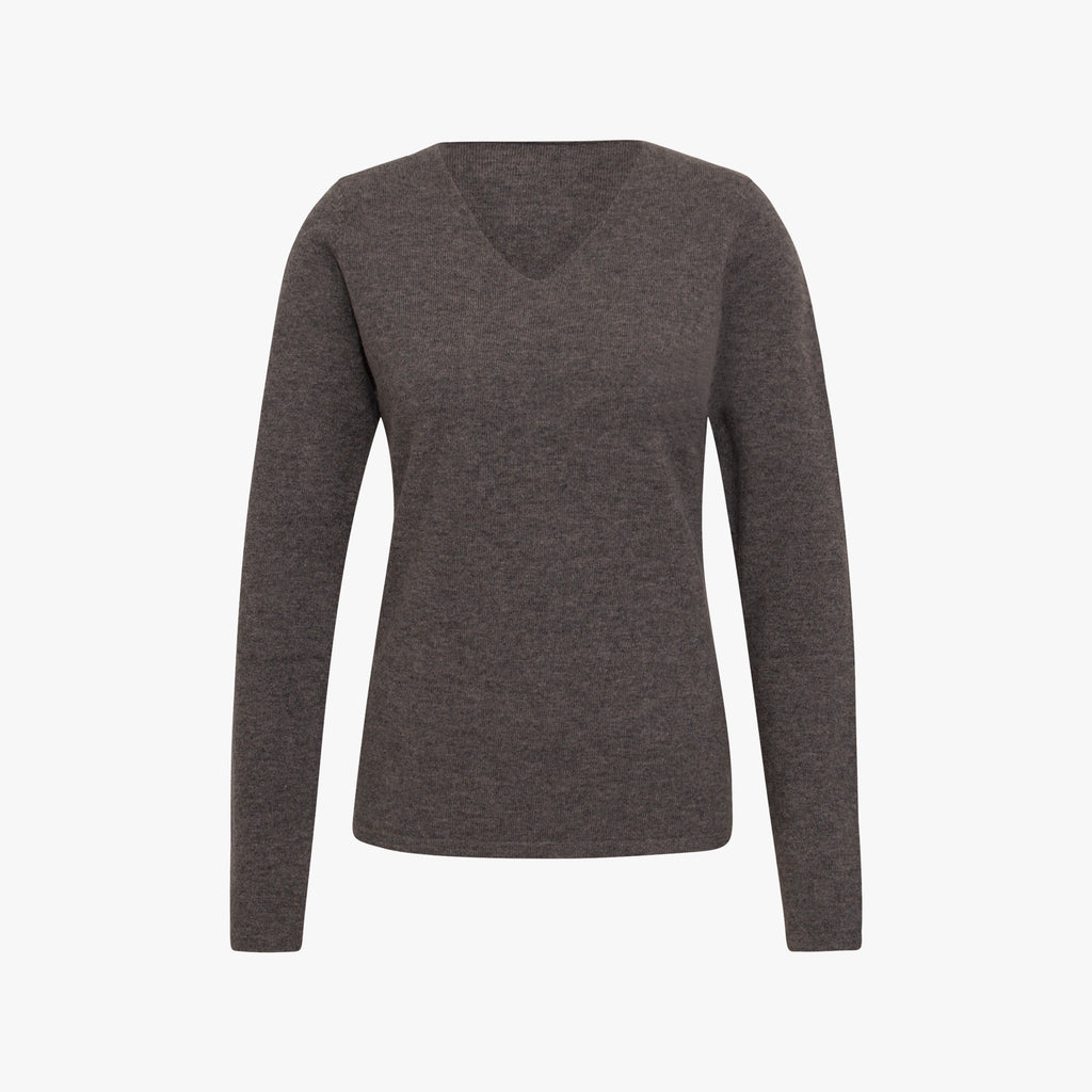 V-Pulli Basic Cashmere | dunkelgrau