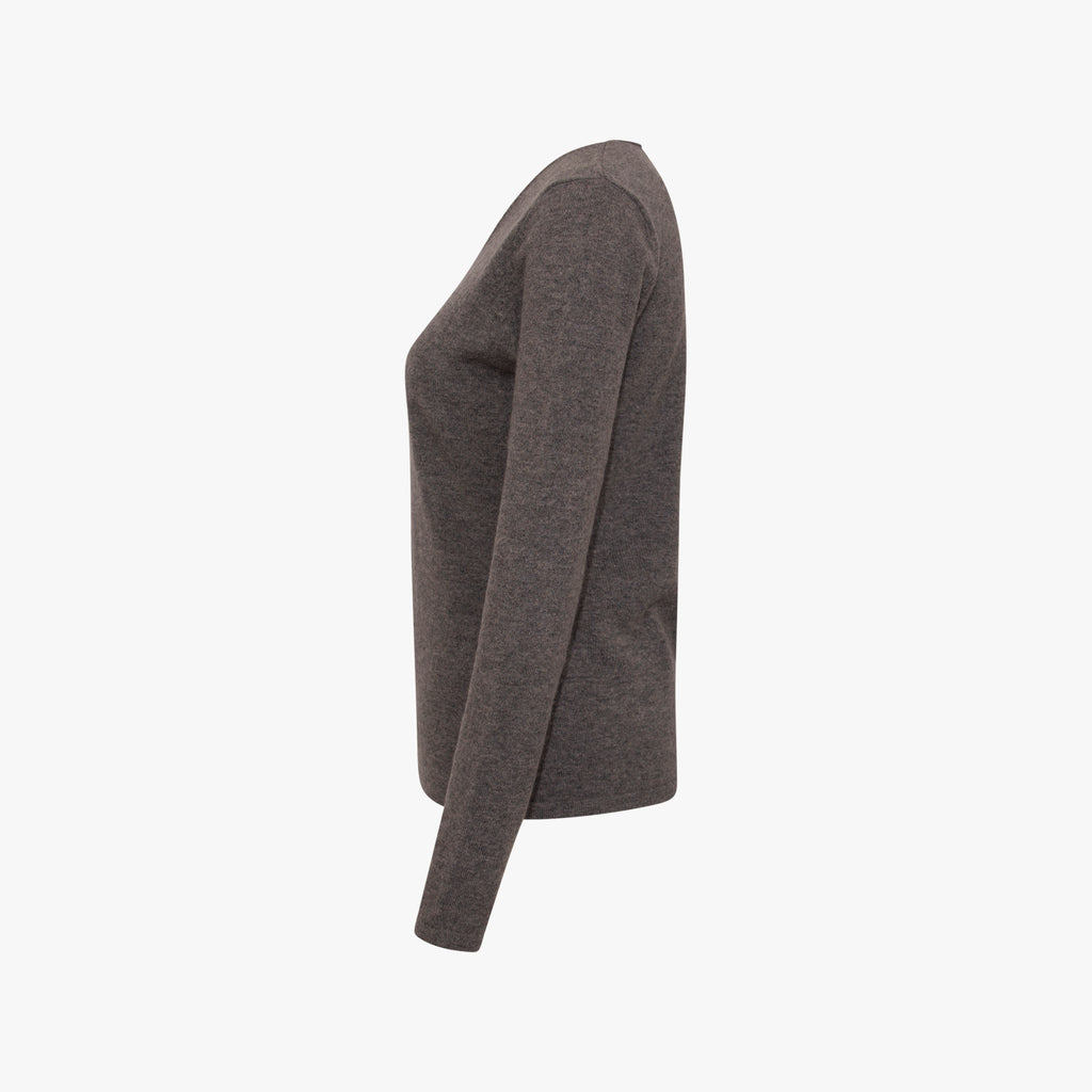 V-Pulli Basic Cashmere | dunkelgrau