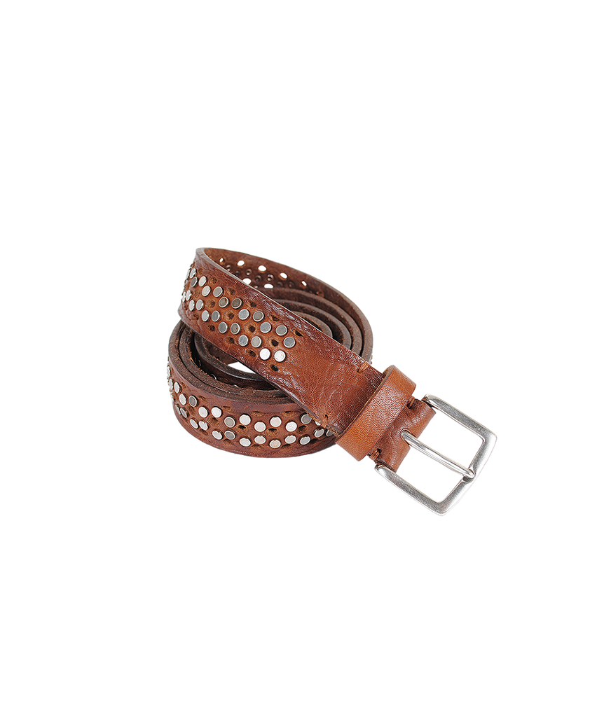 Gürtel Holes/Studes 3cm | cognac