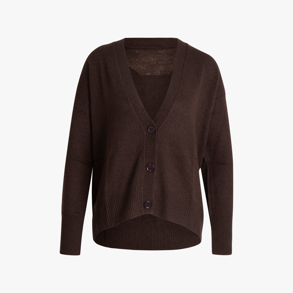 Cardigan Cashmere | dunkelbraun