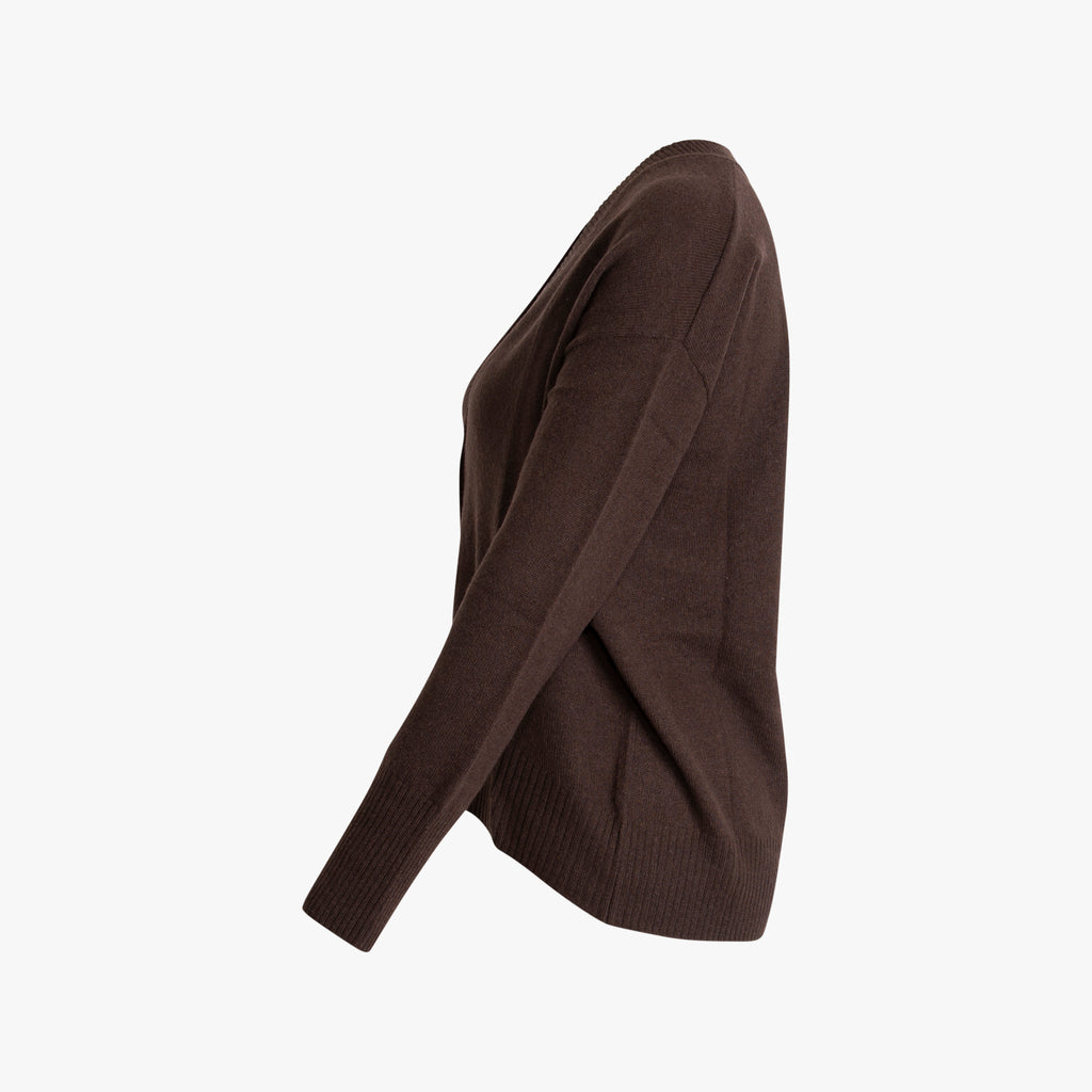 Cardigan Cashmere | dunkelbraun