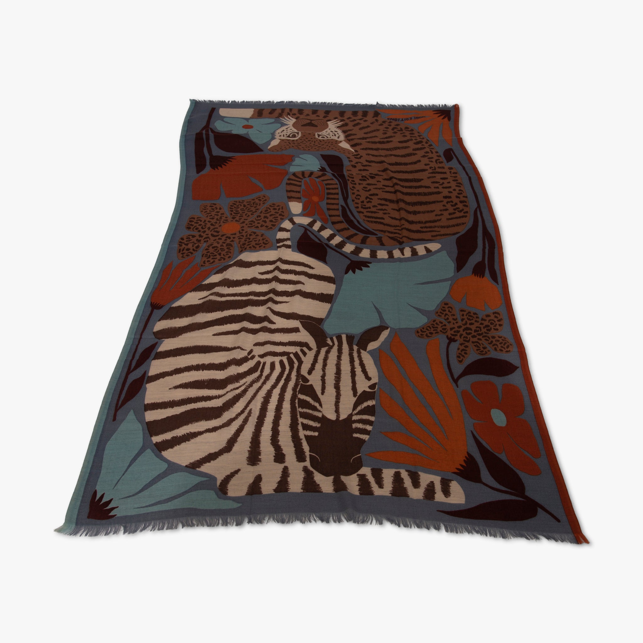 Schal Zebra/Tiger-Print | blau