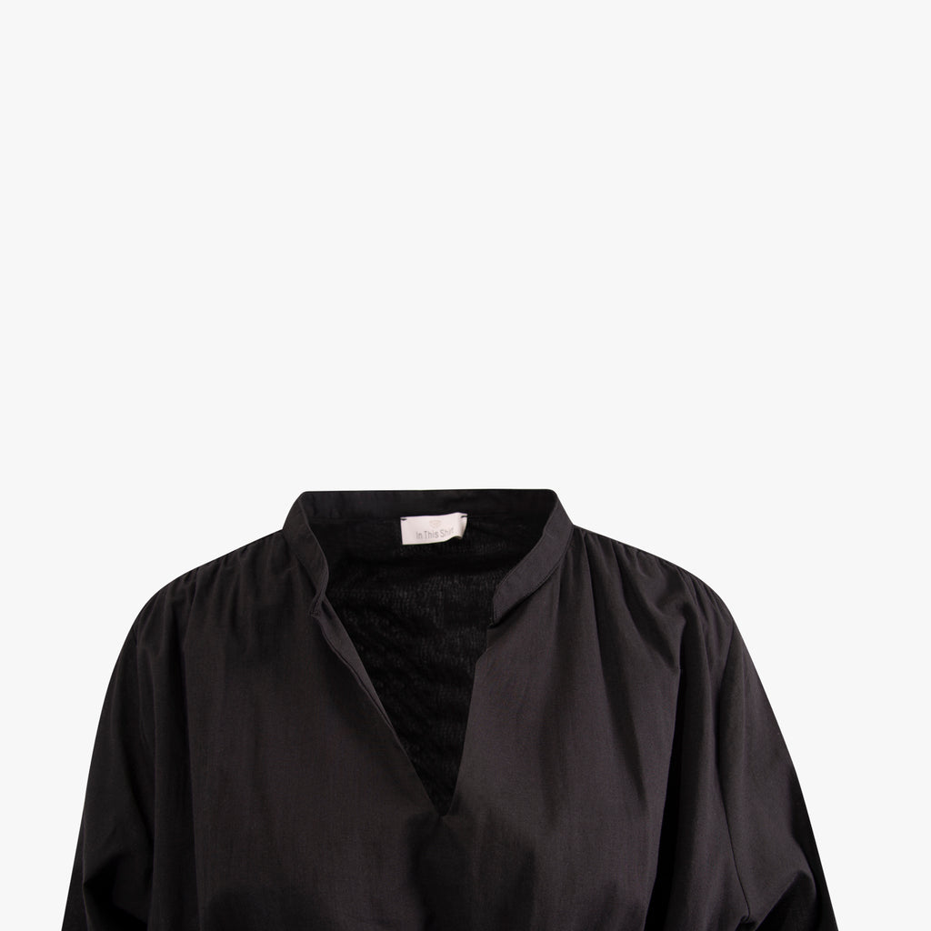 Kleid Tunnelzug uni | schwarz